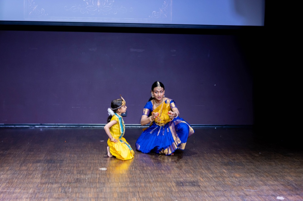 Group Bharatanatyam performance by AVDS students at 2026 Annual Event